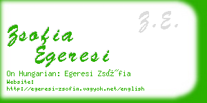 zsofia egeresi business card